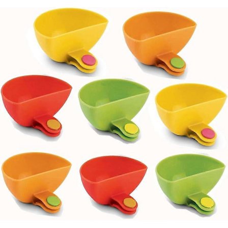 8-pack Dip Clips Assorterade Tallriksgrepp Clip-on Dip-hållare Tomatsås Salt Vinäger Socker Smak Kryddor Dip Behållare Skål--
