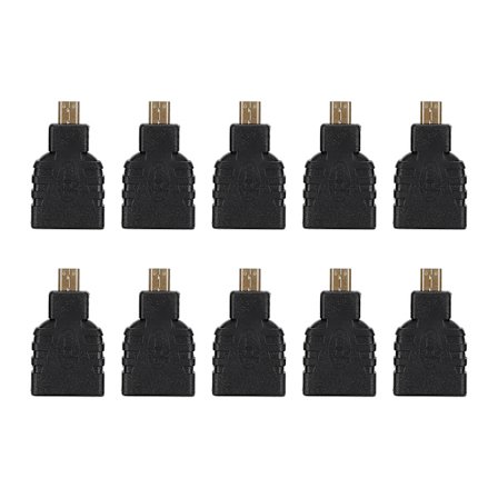 10 stk. Sort ABS Micro HDMI til HDMI Adapter Connector Understøtter 1080P til Raspberry Pi 4B