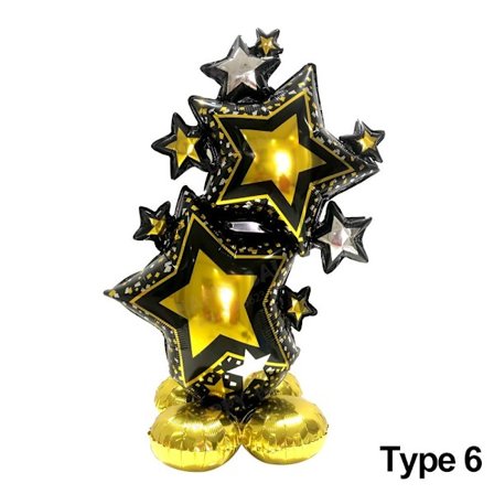 Stående Love Moon Star Cake Ljus Grattis på födelsedagen ballong