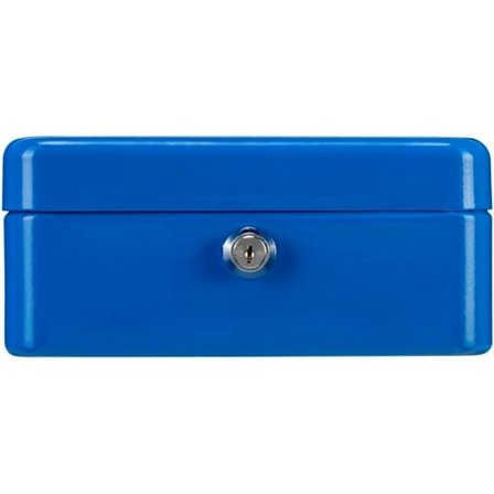 Lukittava säästöpossu avaimella ja kiinteällä rahanpidikkeellä teräspellillä 1 kpl (sininen)