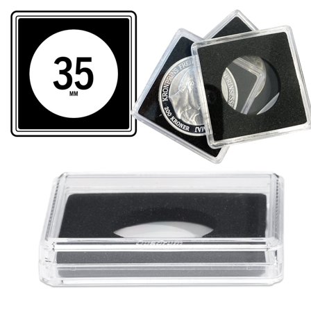 QUADRUM High firkantede møntkapsler til mønt Ø 35 mm - 50 stk.