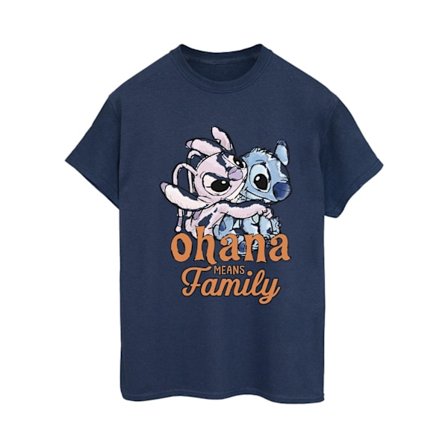 Disney Dam/Damer Lilo Och Stitch Ohana Angel Hug Bomull Pojkvän