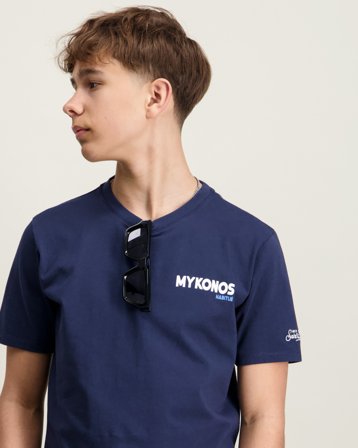 MC2 Saint Barth BOY COTTON T-SHIRT Blå T-skjorter Gutt - Kids Brand Store