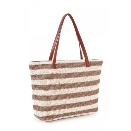 #Strandveske stor familie glidelås vevd tote bag#