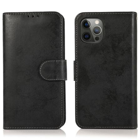 iPhone 15 Pro Max - Elegant Plånboksfodral i PU-läder med 3-kort Black