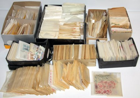 Danmark - Samling i 7 kasser og løse poser - Stemplet