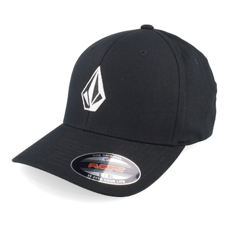 Volcom - Svart flexfit Keps - Full Stone Black Flexfit @ Hatstore