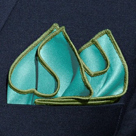 Pañuelo de bolsillo básico turquesa para hombres - Pañuelos de bolsillo de color liso