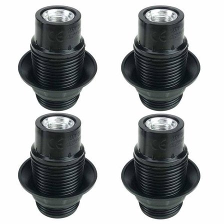 Svart E14 skruv, E14 lamphållare, 4 svarta adapteruttag