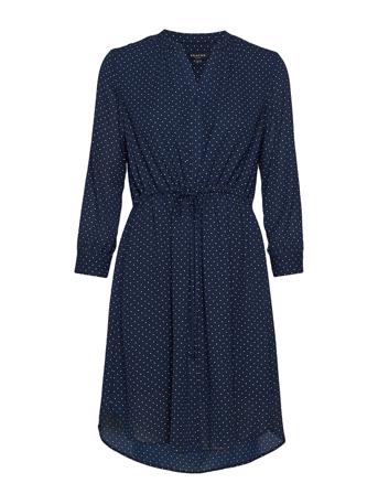 Slfdamina 7/8 Aop Dress B Knelang Kjole Blå Selected Femme
