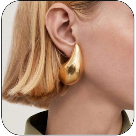 Extra Large Bottega Örhängen Dupes Hypoallergena Chunkygoldhoopörhängen Lättviktsvattendroppsörhängen Trendiga guldvattendroppsörhängen för kvinnor