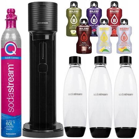 Saturator för kolsyrat vatten - SodaStream - GAIA - Svart - 3 flaskor - Quick Connect-kapsel - Utan BPA
