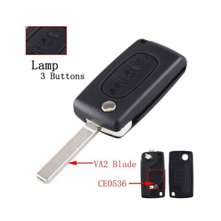Fjernbetjeningsnøglekasse Bilnøgleskal 3B LIGHT CE536 VA2 3B LIGHT CE536
