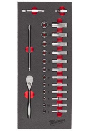 Milwaukee 4932479824 Steel Storage Pipenøkkelsett 28 deler, 1/4", Håndverktøy