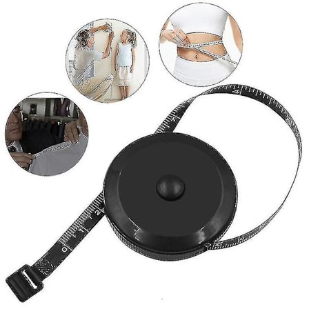 1,5 m / 60 tommer Sort Målebånd Dobbeltsidet Indtrækkelig Værktøj Automatisk ABS Fleksibel Mini Syning Måling