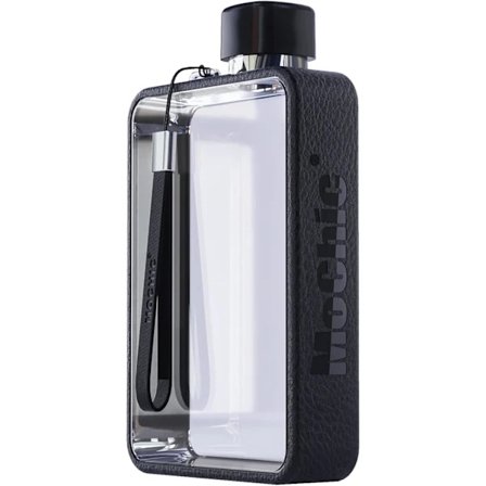 Flat vannflaske Reiseflaske Bærbar Reisemugge Vannflaske For Sport Camping Gym Fitness Utendørs (Svart)[pl]