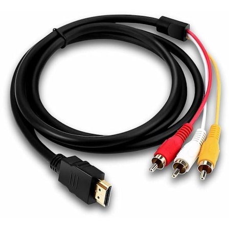 HDMI - RCA -kaapeli, HDMI - 3RCA -dekooderi HD-muunnoskaapeli, punainen keltainen valkoinen audio-videokaapelisovitin TV HDTV DVD -laitteille - 1,5 m