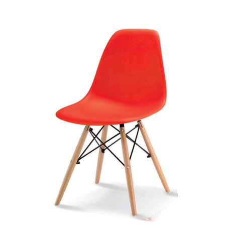 684 Barn stol formgjuten röd/natur