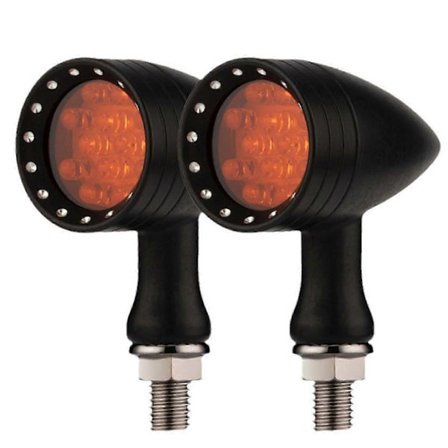 1 Par Motorcykel Bullet-LED Blinklys - 12V Bullet-Form For & Bag Indikator Baglygter[D]