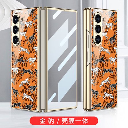 Passar till Galaxy Z Fold 6 mobiltelefonfodral vikbar skärm Fold 6 förkromad glasfodral Fold 6 flipfodral komplett paket hårt fodral