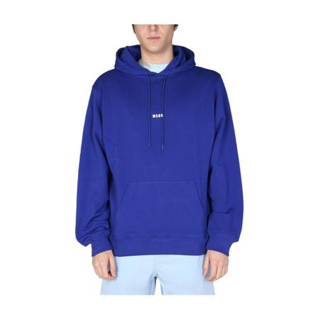 Msgm Micro Logo Sweatshirt Blå, Herre Hættetrøjer