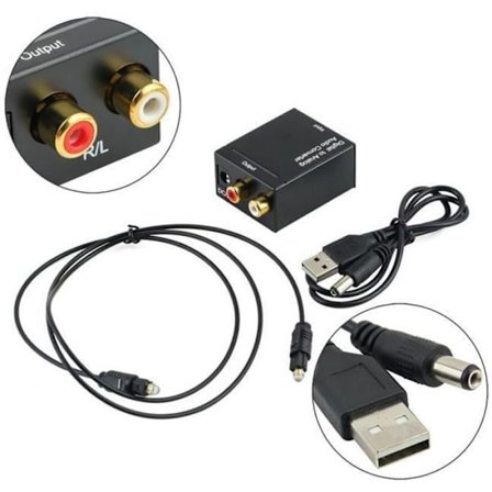 Digital-Analog Ljudomvandlare - XY FR - Toslink - Koaxial - RCA - Svart