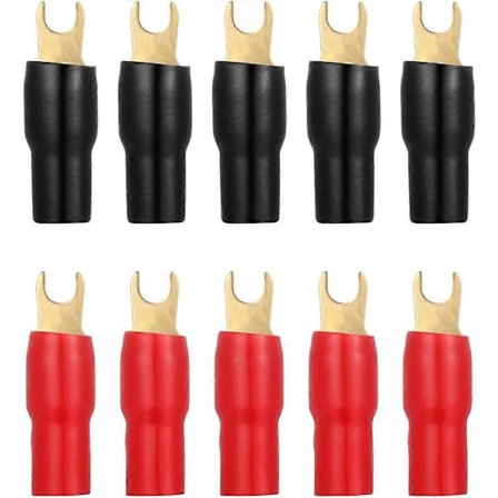5 paria 4 Gauge Strip Spade -liitintä haarukkasovittimia kaiutinkaapelille