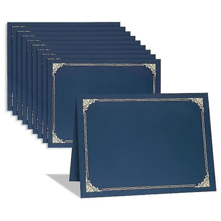 Sertifikatholdere, 10 pakker diplomholdere, sertifikatmapper med gullfoliekant for brevstørrelse 8,5x11 tommer [hy]