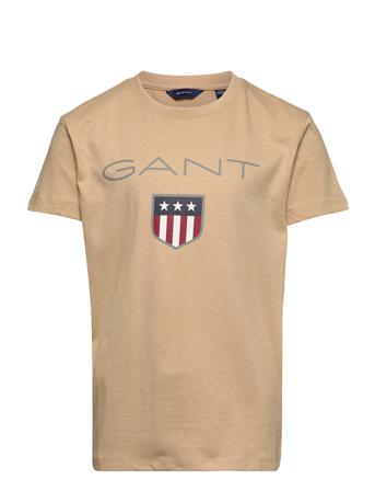 Gant Shield Ss T-Shirt T-shirts Short-sleeved Beige GANT