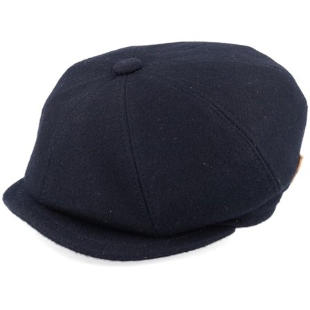 MJM Hats - Black flatcap Czapka Z Daszkiem - Montreal Eco Merino Wool Black Flat Cap @ Hatstore