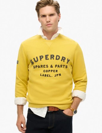 Superdry Workwear Applique Sweatshirt - Yellow - M