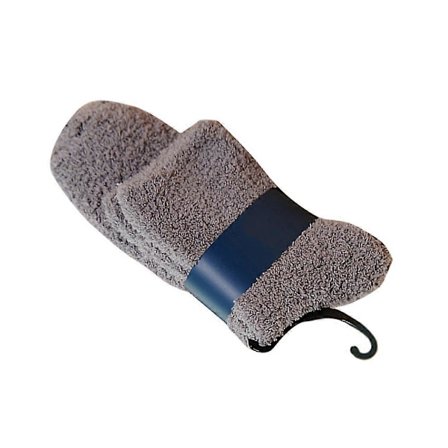 3 Par Enfärgade Herr Mjuka Toffelsockor Luddiga Tjocka Varma Korallfleece Hemma Sovstrumpor för Vintern - One Size (Grå)