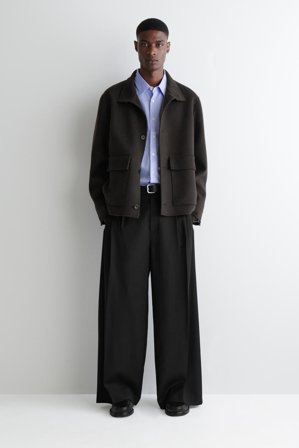 COS Men's Slim Tailored Poplin Shirt in Blue