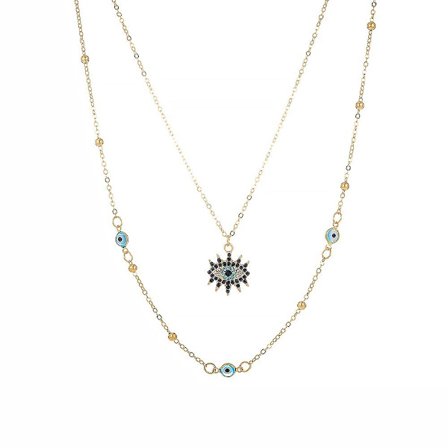 Dobbeltlags Ondt Øye Stein Hengesmykke Gullkjede Smykke Gaver Gave