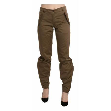 Ermanno Scervino, Mid Waist Straight Pants Bruin, Dames, Maat:S