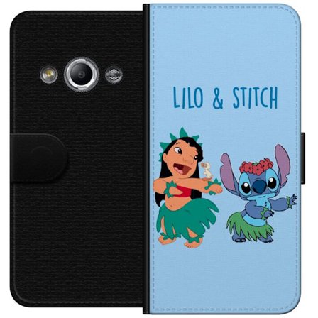 Kompatibel Tegnebogsetui til Samsung Galaxy Xcover 3 Farverig illustration af Lilo og Stitch, der danser hula i græsskjorter