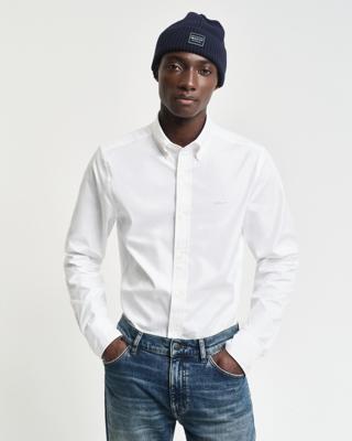 GANT - Pinpont oxfordskjorte i slim fit - Herre - M