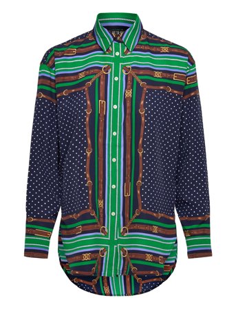 Lauren Ralph Lauren Relaxed Fit Belting & Polka-Dot Shirt - Multi/patterned - L