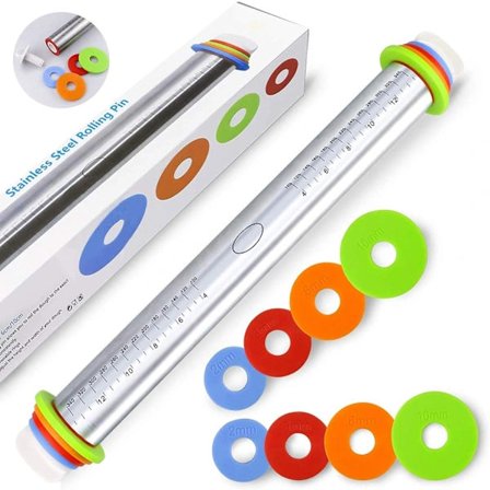 {xj}Kavel - Taikinakaulin ruostumattomasta teräksestä 43 cm