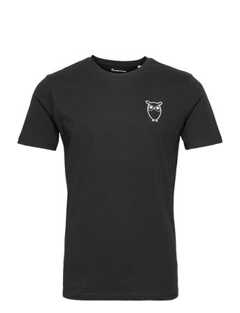Alder Owl Chest Tee - Gots/Vegan Black Knowledge Cotton Apparel