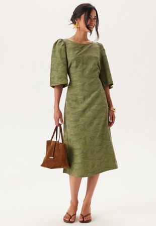 Object Collectors Item - Objsuki 3/4 DRESS 137 DRESS 13 - Mosstone - Kläder - - Bubbleroom