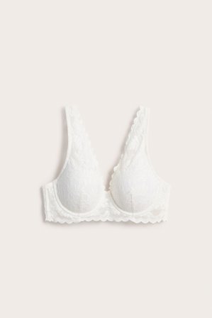 Kappahl | Vadderad spets-bh | Offwhite