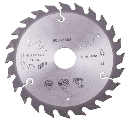 HiKOKI 60355003 Sågklinga för trä, 165x2,0x30 mm, 24T, Maskintillbehör & förbrukning