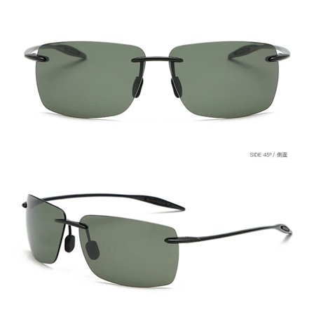 Klassiska Sport Solglasögon Utan Bågar Män Kvinnor Körning Golf Rektangel Ultralätt Ram Solglasögon UV400 De Sol