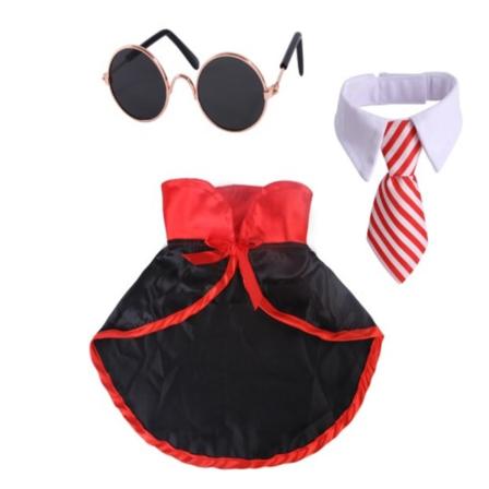 Kjæledyrdekor Halloween kjæledyrhund Cosplay-kostyme SRED-3STK-A SRed-3pcs-A