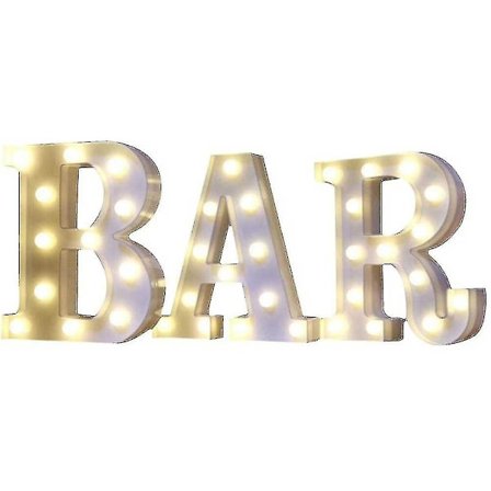 Alphabet Bar LED Lysbogstav Dekorativ Lampe Lys LED Alphabet Hvid Solide Bogstaver Til Fest Bryllup Dekoration Lys (bar)