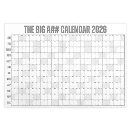 Ekstra Stor 2026 Kalender Pink