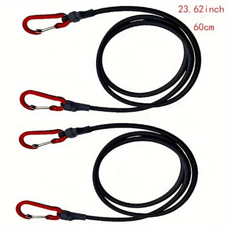 2 stk. kraftige strikk med elastisk stropp, snorkroker, kajakk, sykkelbagasje, pakking av tau, campingtilbehør [DB]