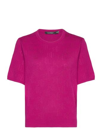 Monogram Jacquard Short-Sleeve Sweater Pink Lauren Ralph Lauren