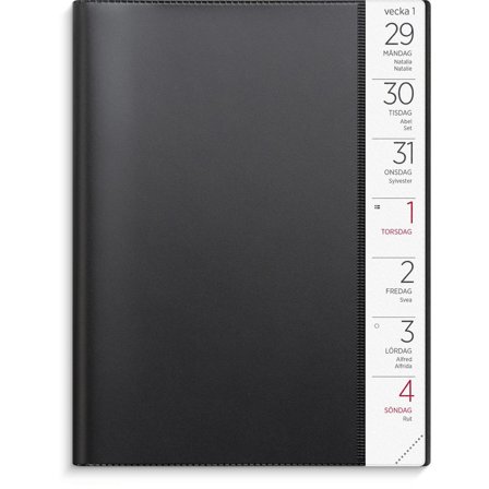 BURDE Stor Veckokalender 2026 plast svart - Lyreco - Almanackor och kalendrar - Veckokalendrar - Stora veckokalendrar